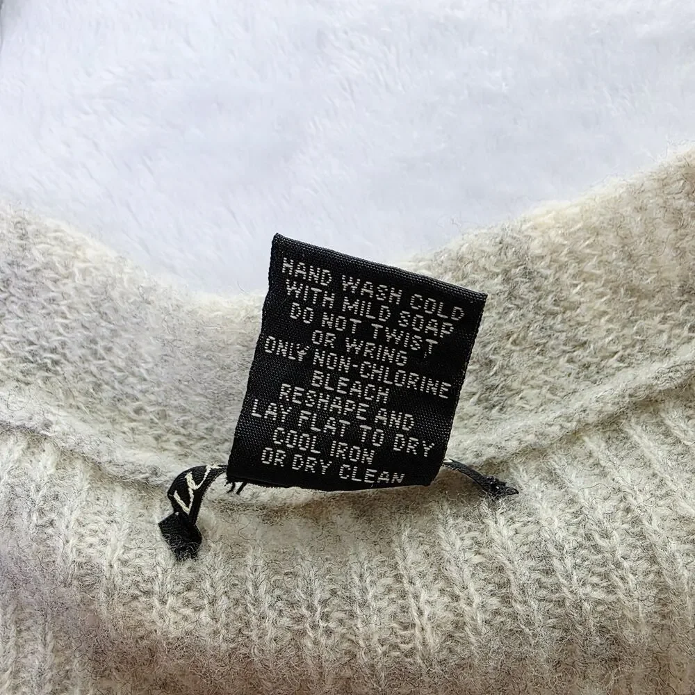 Lucky Brand Sweater Vest Small Gray Wool Blend Open Front Long Pockets Boho Chic